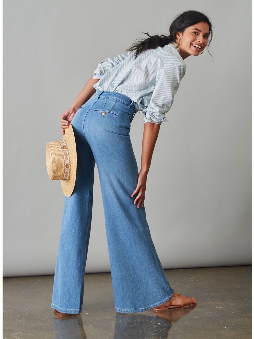 Pilcro Ultra-High Rise Relaxed Flare Jeans - Picture 2 of 9